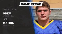 Recap: Odem  vs. Mathis  2016