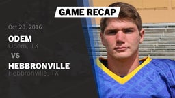 Recap: Odem  vs. Hebbronville  2016