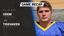 Recap: Odem  vs. Tidehaven  2016