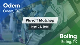 Matchup: Odem  vs. Boling  2016