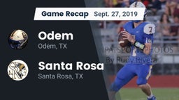 Recap: Odem  vs. Santa Rosa  2019