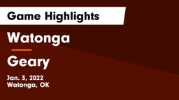 Watonga  vs Geary  Game Highlights - Jan. 3, 2022