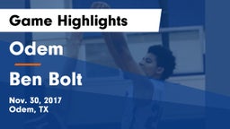 Odem  vs Ben Bolt  Game Highlights - Nov. 30, 2017