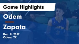 Odem  vs Zapata  Game Highlights - Dec. 8, 2017