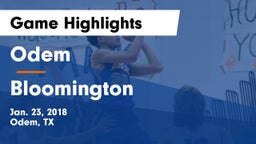 Odem  vs Bloomington  Game Highlights - Jan. 23, 2018