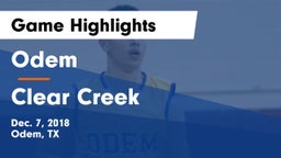 Odem  vs Clear Creek  Game Highlights - Dec. 7, 2018