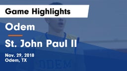 Odem  vs St. John Paul II  Game Highlights - Nov. 29, 2018