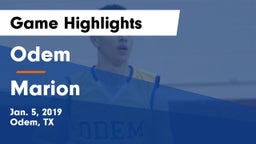 Odem  vs Marion  Game Highlights - Jan. 5, 2019