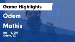 Odem  vs Mathis  Game Highlights - Jan. 12, 2021