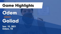 Odem  vs Goliad  Game Highlights - Jan. 15, 2021