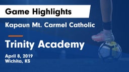 Kapaun Mt. Carmel Catholic  vs Trinity Academy  Game Highlights - April 8, 2019