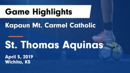 Kapaun Mt. Carmel Catholic  vs St. Thomas Aquinas Game Highlights - April 5, 2019