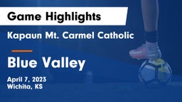 Kapaun Mt. Carmel Catholic  vs Blue Valley  Game Highlights - April 7, 2023