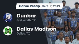 Recap: Dunbar  vs. Dallas Madison  2019