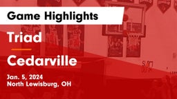 Triad  vs Cedarville  Game Highlights - Jan. 5, 2024