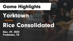 Yorktown  vs Rice Consolidated Game Highlights - Dec. 29, 2022