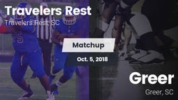 Matchup: Travelers Rest High vs. Greer  2018