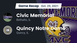 Recap: Civic Memorial  vs. Quincy Notre Dame 2021