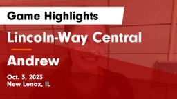 Lincoln-Way Central  vs Andrew  Game Highlights - Oct. 3, 2023