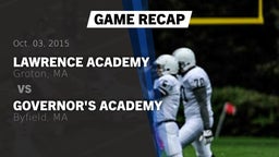 Recap: Lawrence Academy  vs. Governor's Academy  2015