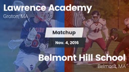 Matchup: Lawrence Academy vs. Belmont Hill School 2016