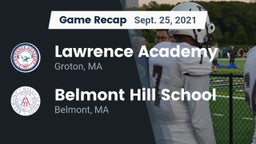 Recap: Lawrence Academy  vs. Belmont Hill School 2021