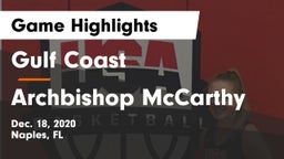 Gulf Coast  vs Archbishop McCarthy  Game Highlights - Dec. 18, 2020