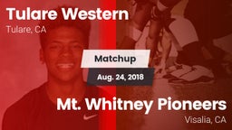Matchup: Tulare Western High vs. Mt. Whitney  Pioneers 2018