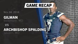 Recap: Gilman  vs. Archbishop Spalding  2016