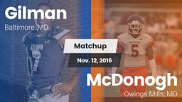 Matchup: Gilman  vs. McDonogh  2016