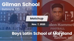 Matchup: Gilman School vs. Boys Latin School of Maryland 2020