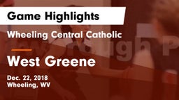 Wheeling Central Catholic  vs West Greene Game Highlights - Dec. 22, 2018
