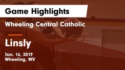 Wheeling Central Catholic  vs Linsly Game Highlights - Jan. 16, 2019