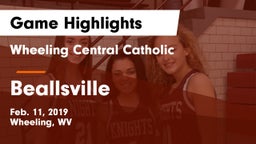 Wheeling Central Catholic  vs Beallsville Game Highlights - Feb. 11, 2019