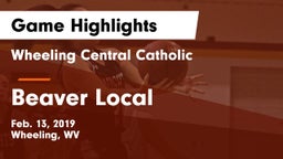 Wheeling Central Catholic  vs Beaver Local Game Highlights - Feb. 13, 2019
