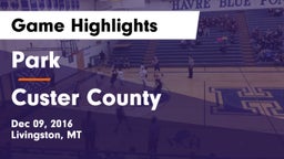 Park  vs Custer County  Game Highlights - Dec 09, 2016
