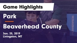 Park  vs Beaverhead County  Game Highlights - Jan. 25, 2019