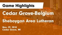 Cedar Grove-Belgium  vs Sheboygan Area Lutheran  Game Highlights - Nov. 29, 2018