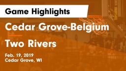 Cedar Grove-Belgium  vs Two Rivers  Game Highlights - Feb. 19, 2019