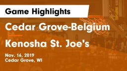 Cedar Grove-Belgium  vs Kenosha St. Joe's Game Highlights - Nov. 16, 2019