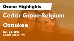 Cedar Grove-Belgium  vs Ozaukee  Game Highlights - Jan. 24, 2020