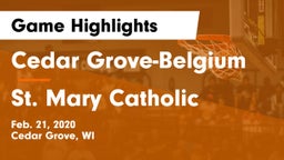 Cedar Grove-Belgium  vs St. Mary Catholic  Game Highlights - Feb. 21, 2020