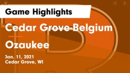 Cedar Grove-Belgium  vs Ozaukee  Game Highlights - Jan. 11, 2021