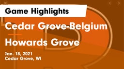 Cedar Grove-Belgium  vs Howards Grove  Game Highlights - Jan. 18, 2021