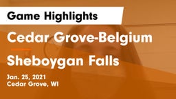 Cedar Grove-Belgium  vs Sheboygan Falls  Game Highlights - Jan. 25, 2021