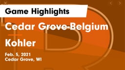 Cedar Grove-Belgium  vs Kohler  Game Highlights - Feb. 5, 2021