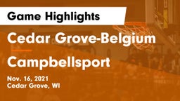 Cedar Grove-Belgium  vs Campbellsport  Game Highlights - Nov. 16, 2021