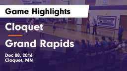 Cloquet  vs Grand Rapids  Game Highlights - Dec 08, 2016