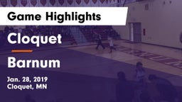 Cloquet  vs Barnum  Game Highlights - Jan. 28, 2019