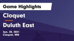 Cloquet  vs Duluth East  Game Highlights - Jan. 28, 2021